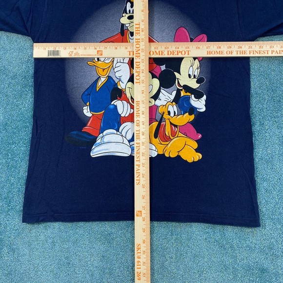 VINTAGE Disney Mickey Minnie Pluto Donald Goofy Rap T-Shirt Adult Large 90s VTG - Picture 9 of 10